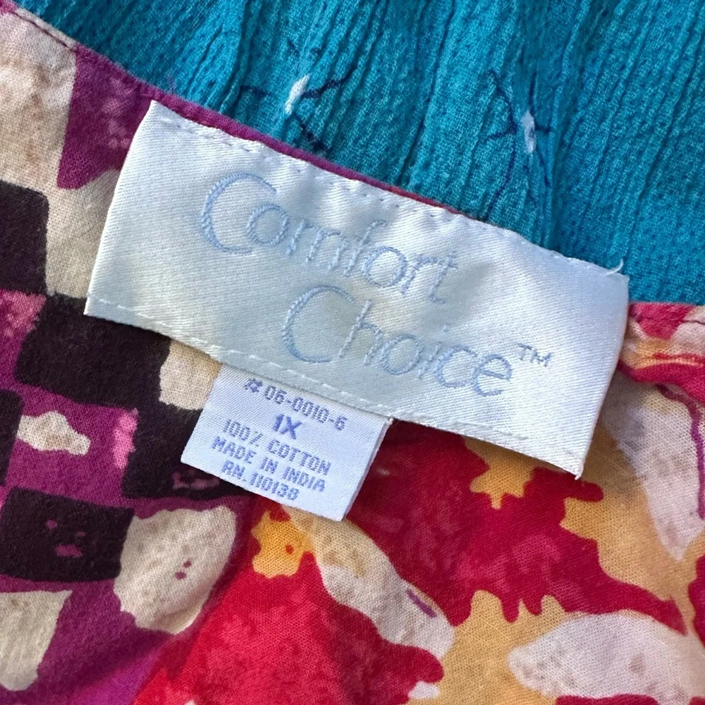 TWO 100% Cotton MuMu MuuMuu House Dress Kaftan - Picture 5 of 6